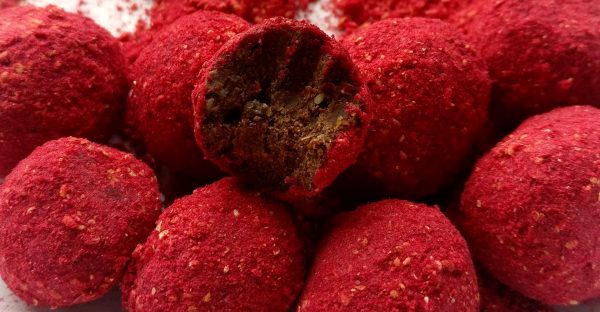 Raw Cacao Truffles with Raspberries and Maca