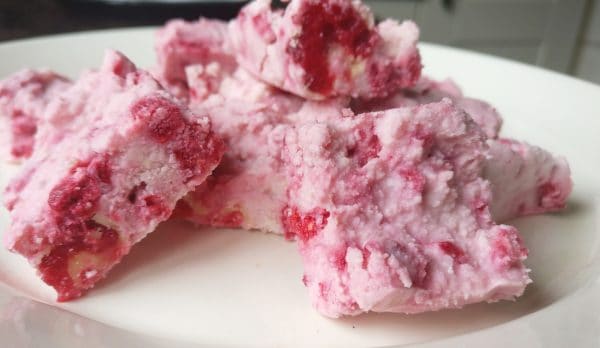 Frozen Raspberry Coconut Kefir Bites