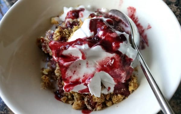 Paleo Apple and Blackberry Crumble and The Little Book of Happy Healthy Living